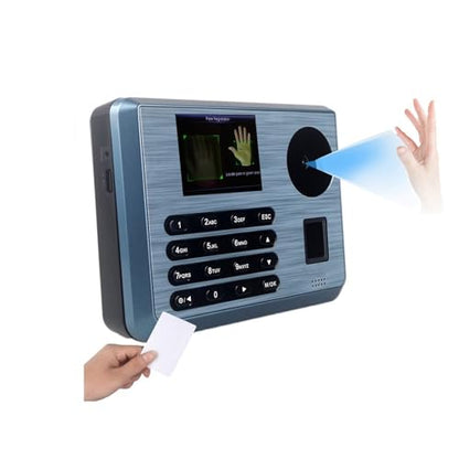 Palm and Fingerprints Identification Time Clock Palm Attendance Device Fingerprint Time Clock Palm Scanner for Small Businesses and Offices for Small Businesses,Black-Basic - size: BASIC