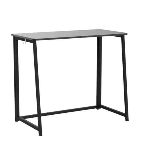 WOHOMO Folding Desk, 39.4" Foldable Computer Table for Small Spaces, Black - color: Black, size: Large Size:39.4 x 15.7