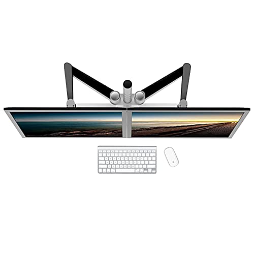 OmniView Dual Monitor Stand - Height Adjustable Arms for 24"-27" Screens - Desk Mount with 360° Rotation - VESA Compatible - Each Arm Supports up to 15lbs | Black - size: Dual Arms