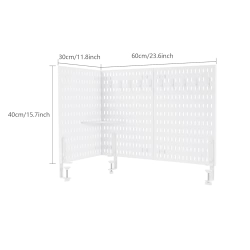 Desk Divider for Office, 3Pcs Desk Privacy Panels Tabletop Partition with 3 Clamps, Clamp On Privacy Screen Shield for Office Counter, Each Panel W11.8*H15.7in (White)