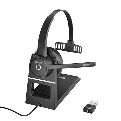 Bluetooth Headset with Noise Cancelling Microphone Dongle for PC Work, Mute