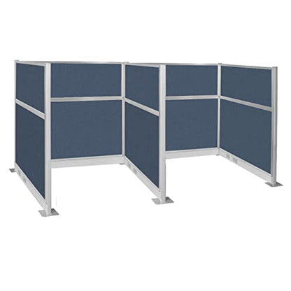 Versare Pre-Configured Hush Panel Electric Cubicle | Workstation Divider Walls | Cubicle Privacy Panels | Office Partition Walls - color: Ocean, size: 6' x 6' Double