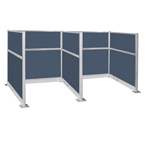 Versare Pre-Configured Hush Panel Electric Cubicle | Workstation Divider Walls | Cubicle Privacy Panels | Office Partition Walls - color: Ocean, size: 6' x 6' Double
