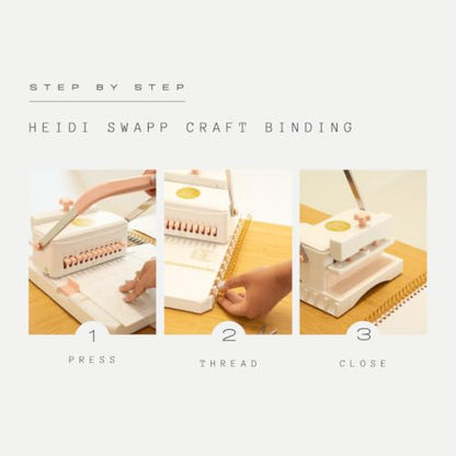 Heidi Swapp Craft Binding Machine — DIY Twin-Loop Wire Book Binder for Planners, Journals & Photo Books | Includes 20 Wires, 4 Bookboards & Pliers | Binds A4, A5, A6, A7 & Letter | 27-Piece Kit