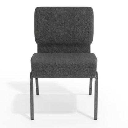 Flash Furniture 4 Pack HERCULES Series 21''W Church Chair in Dark Gray Fabric - Silver Vein Frame - color: Dark Gray Fabric/Silver Vein Frame, size: Set of 4