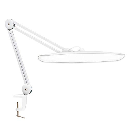 LED Desk Lamp with Clamp,Dimming Task Lamp for Reading Desktop Office Workbench Table Architect Sewing Study Home Craft,Bright 117PCS LEDs,2200 Lumens 20 Inch Metal Swivel Arm Work Lamp(White) - size: WHITE-NonCCT-Non Protective