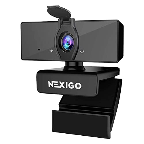 NexiGo N660 1080P Business Webcam, Dual Microphone & Privacy Cover, USB FHD Web Computer Camera, Plug and Play, for Zoom/Skype/Teams/Webex, Laptop MAC PC Desktop - color: Black