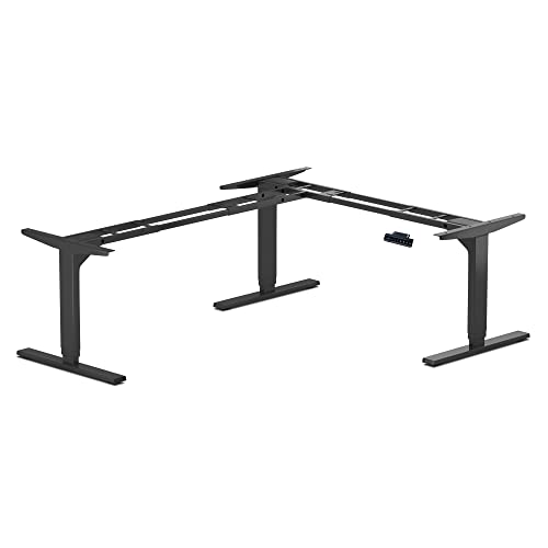 Standing Desk Corner Frame - Adjustable Height and Width Legs with Triple Electric Motors for Home Office L Shaped Desk FLT-05 Black - color: Black, size: Triple Motor 330 lbs