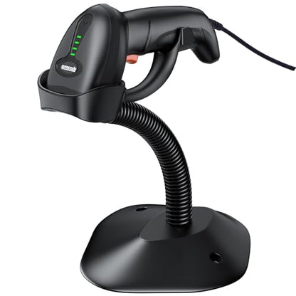 USB 1D Barcode Scanner with Stand Handheld Wired Laser Barcode Reader Scanner with Gooseneck Stand and Cable Twilight Blac - color: 1D Wired Barcode Scanner with Stand