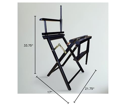 18" Director's Chair Black Frame-Magenta Canvas - color: Black Frame/Magenta Canvas, size: 18" - Classic Height, style: Black Frame