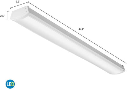 Lithonia Lighting 4 Foot LED Light Fixture, Low-Profile LED Wraparound Flush Mount Ceiling Light, 4000K Cool White, 48-Inch (FMLWL 48 840 ZT MVOLT) - color: 4000K Cool White, size: 48 inches, style: MVOLT