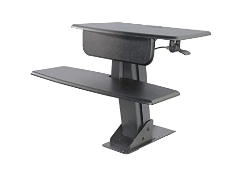 Kantek Standing Desk Converter, Clamps to Desk for Stability & Space, Adjustable Upto 23", Sit to Stand Home Office Workstation, Grommet Hole, Black,STS800 - color: Black, style: Desk Mounted System