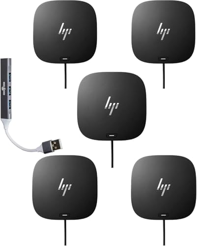 HP USB-C Dock G5 Docking Station (5YH27AV#ABA), 100W USB-C Power Delivery & Bundle with Dockztorm Hub (USB-C, HDMI, DisplayPort, Ethernet, Audio, USB-A) – (Renewed) 5 Pack - size: 5 Pack