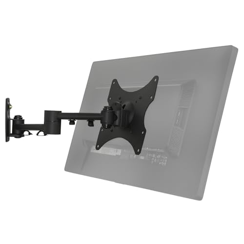 Mount-It! Full Motion TV Wall Mount Bracket for 13-42” Screens – 18" Articulating Arm, Quick Release Plate, Tilt Swivel Rotate, Anti-Theft Lock, Single Stud Install, Supports 44 lbs, VESA 75–200