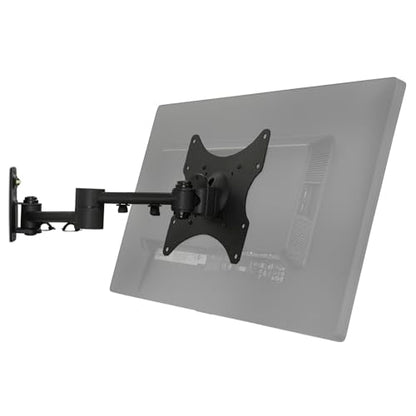 Mount-It! Full Motion TV Wall Mount Bracket for 13-42” Screens – 18" Articulating Arm, Quick Release Plate, Tilt Swivel Rotate, Anti-Theft Lock, Single Stud Install, Supports 44 lbs, VESA 75–200