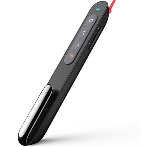 Norwii N76 Bluetooth Presentation Clicker for PowerPoint Presentations - color: Red - Rechg. - USB-A&BLE
