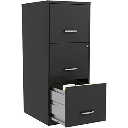 NuSparc 3 Drawer Locking Filing Cabinet | Pre-Assembled Steel Construction | Space-Saving Design is Perfect for Home and Small Office | Letter-Size | Assembled in North America