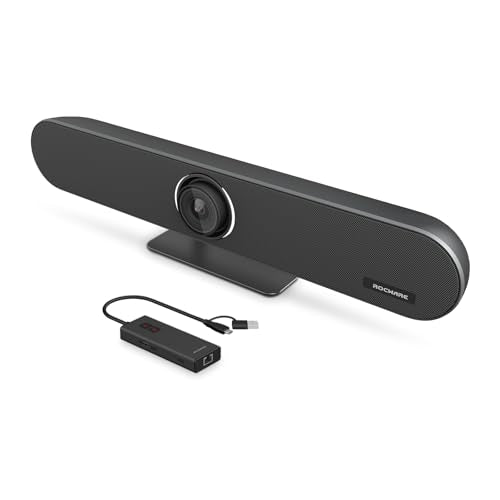 RB10 Kit 4K AI Tracking USB Video Conference Camera, All-in-One Soundbar with Built-in Mic & Speaker, 120° Wide Angle, 6m Pickup, Plug-and-Play for Small/Medium Meeting Rooms