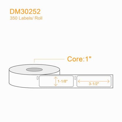 (4200 Labels/12 Rolls) Labelebal 12 Rolls Compatible with DYMO 30252,1-1/8" x 3-1/2"(28mm x 89mm) Direct Thermal Labels,Shipping Replacement Labels Compatible for DYMO LabelWriter Printer - color: Dm-30252-12 Rolls-4200 Pcs