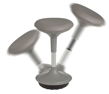 Learniture Adjustable Height Active Learning Stool for Office Desks and Classrooms, Foam-Padded Backless Wobble Stool with Rocking Motion, Gray - color: Grey