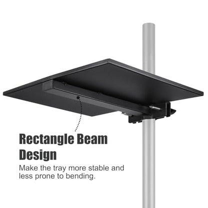 Microphone Stand Tray, 10.8 X 7.8 | Heavy Duty Steel, Clamp-On, Accessory Shelf for Mic Stand - size: 10.8" x 7.8"