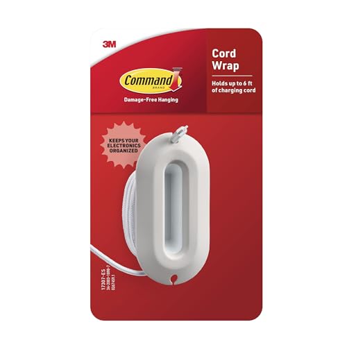 Command Cord Wrap, 2 Units, 4 Medium Strips - color: White