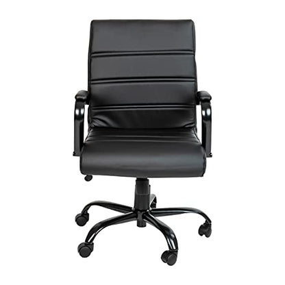 Flash Furniture Mid-Back LeatherSoft Executive Office Chair, Black/Black - color: Black
