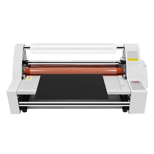 Laminating Machine, 13.78" Hot and Cold Roll Laminator with Digital Display, Temperature Control & Tension Adjustment, Single & Double Sided Thermal Laminator for Home Office School Print Shop Etc
