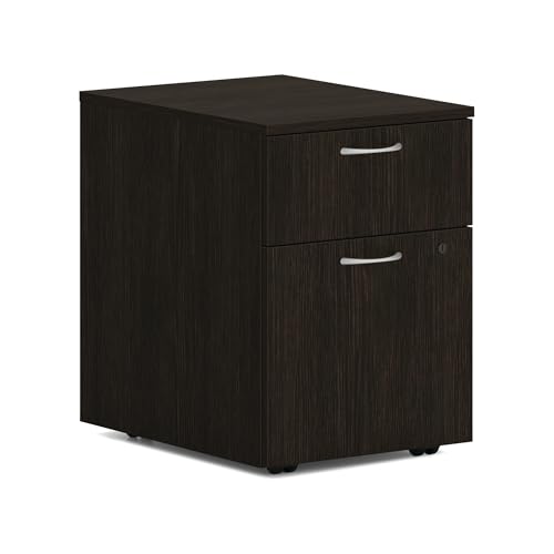 HON MOD Mobile File Cabinet, 2 Storage Drawers Filing Cabinet, Java Oak - color: Java Oak, style: 1 Box Drawer / 1 File Drawer