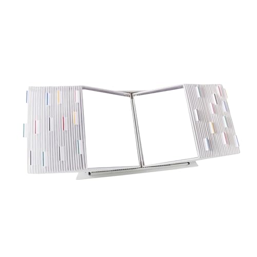 Tarifold Desktop Reference Display System, 50 Pockets, Expandable, White | 50 Double-Sided PVC Pockets, Holds 100 Letter-Size Sheets, Sturdy Metal Base, Quick-Find Indexing, Quick and Easy to Assemble - color: White, size: 50 Pockets