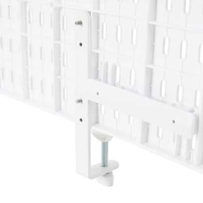 Desk Divider for Office, Desk Privacy Panels Tabletop Partition with 4 Boards & 3 Clamps, Clamp On Privacy Screen Shield for Office Counter, L46.5*H15.7in (White)