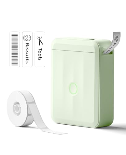NIIMBOT D110 Label Maker Machine, Bluetooth Thermal Label Printer for School Home Office Organization, Mini Thermal Printer, Label Maker with 1 Label Tape, Green - color: Green, style: Label Machine with 1 Label Tape