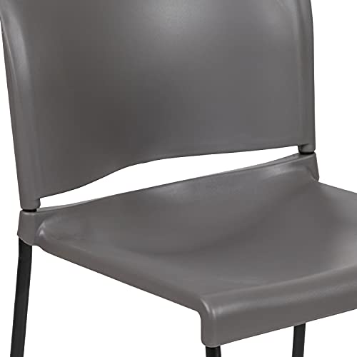 Flash Furniture Hercules Stack Chair, Black | Sled Base, Powder Coated, Contoured, 880 LBS. Weight Capacity - color: Grey, size: Set of 1