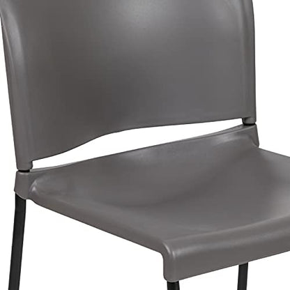 Flash Furniture Hercules Stack Chair, Black | Sled Base, Powder Coated, Contoured, 880 LBS. Weight Capacity - color: Grey, size: Set of 1