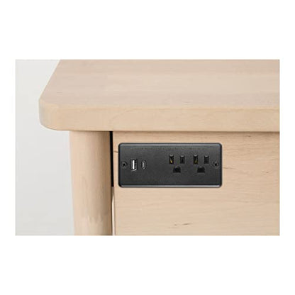 HHSOET Furniture Recessed Power Strip, 20W USB C Ports, Black, 6FT - size: 6ft-USB-C