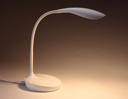 Bostitch Office KT-VLED1502-WHITE Gooseneck LED Desk Lamp with USB Charging Port, Dimmable, White - color: White, style: Old Version