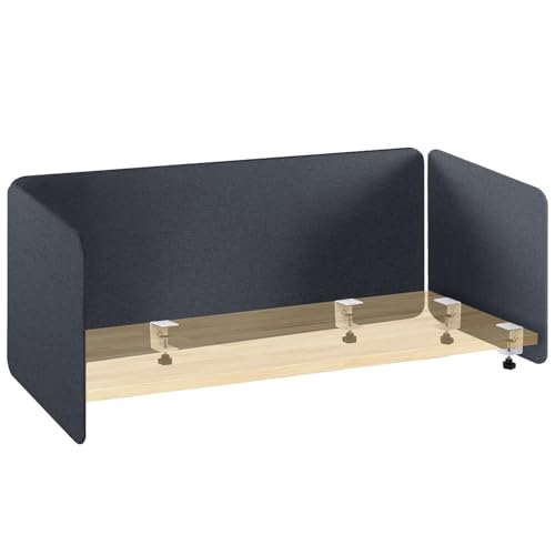 3-Pack Clamp-On Desk Dividers, 24 x 24 and 24 x 48 Inch, Dark Gray - color: Dark Gray, size: 24×24 (2) + 24×48 (1)