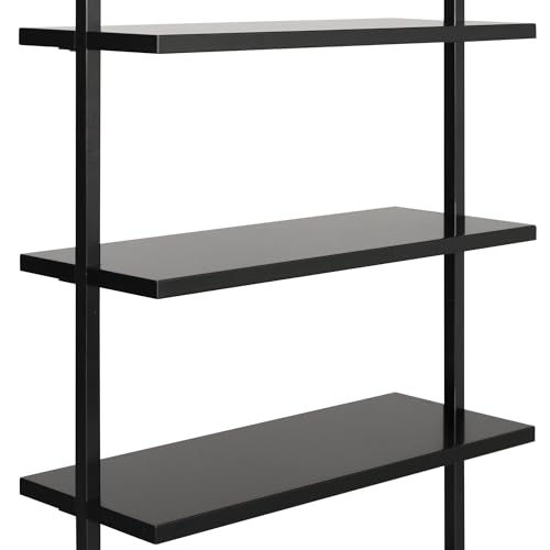 Nathan James Theo 6-Shelf Tall Bookcase, Wall Mount Bookshelf Wood Shelves and Metal Frame, Matte Black, Set of 3 - color: Black, size: Set of 3