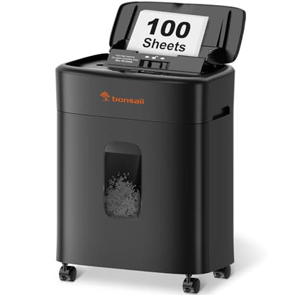 Bonsaii 100 Sheets Auto Feed Paper Shredder and 12-Pack Shredder Lubricant Sheets and 24-Pack Shredder Lubricant Sheets
