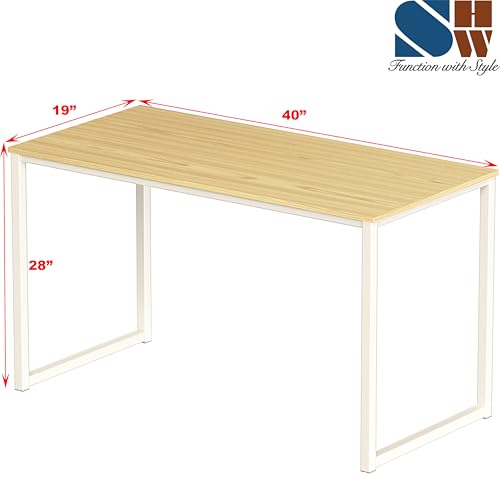 SHW Mission 40-Inch Home Office Computer Desk, Oak - color: Oak, size: 40-Inch