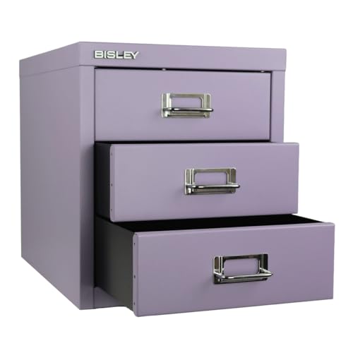 Bisley 3-Drawer Steel MultiDrawer Cabinet - Lilac - color: Lilac, size: 3 Drawer