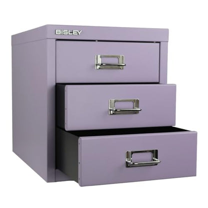 Bisley 3-Drawer Steel MultiDrawer Cabinet - Lilac - color: Lilac, size: 3 Drawer