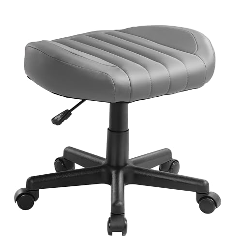 EUREKA ERGONOMIC Height Adjustable Foot Stool,19x18'' Large Seat Under Desk Footrest,Swivel Rolling Chair W Sturdy Wheels,Ottoman Stool Simple Meeting Chair for Home Office,Grey - color: Grey