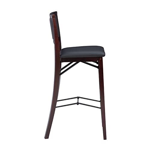 Linon Keira Pad Back Folding Bar Stool - color: Merlot/Brown, style: Bar Stool
