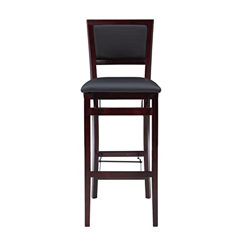 Linon Keira Pad Back Folding Bar Stool - color: Merlot/Brown, style: Bar Stool