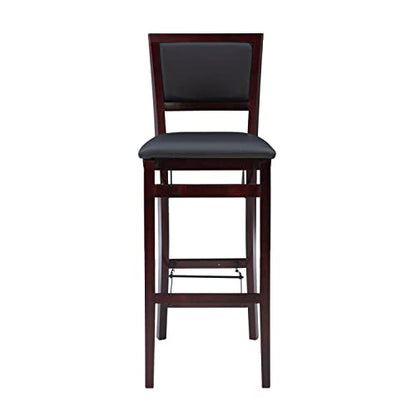 Linon Keira Pad Back Folding Bar Stool - color: Merlot/Brown, style: Bar Stool