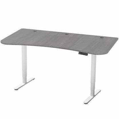 VIVO Dark Gray 63 x 32 in Standing Desk, DESK-KIT-2W1G - color: Dark Gray Top / White Frame, size: 63 x 32