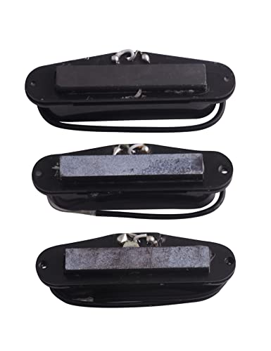 Electric Guitar Pickups Single Coil Pickup Ceremic Magnet Pickup | S-S-S, Neck Middle Bridge Pickup Set, for ST Strat Style Electric Guitar, Guitar Parts Replacement, Set of 3Pcs, Black - color: Black