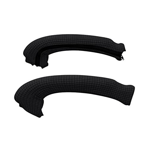 Forcheer Office Chair Armrest Cover With Zipper 15inch Black Stretchable Water Resistant Computer Chair Arm Rest Slipcover for Desk Chairs Arms 2 Pack - color: Black, size: Chair Armrest Cover