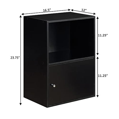 Convenience Concepts 151186 1-Door X-Tra Storage Cabinet, Black - color: Black